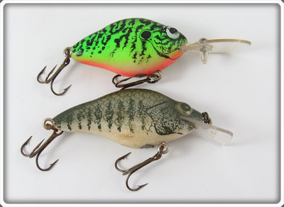 Vintage Lazy Ike Green Crappie & Bass Natural Ike Lure Pair 