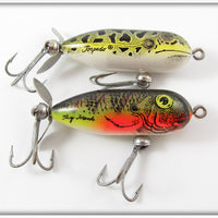 Vintage Heddon Natural Frog & Perch Tiny Torpedo Lure Pair
