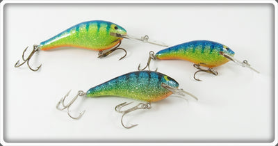 Strike King Blue Glitter Diving Crankbait Lot Of Three