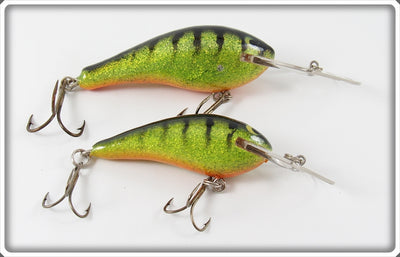 Strike King Green Glitter Diving Crankbait Lure Pair