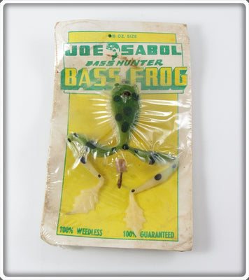 Vintage Joe Sabol Bass Hunter Bass Frog Lure On Card