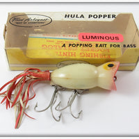 Vintage Fred Arbogast Luminous Hula Popper Lure In Box