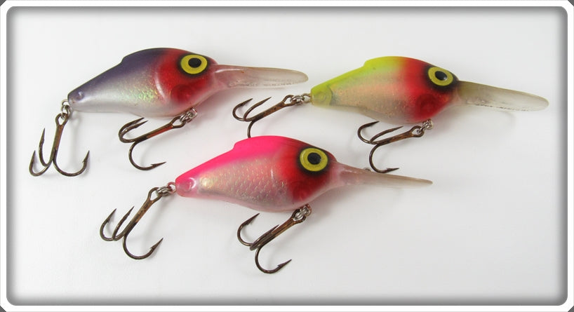 Storm Purple, Yellow & Pink Lightnin Shad Lot Of Three Lures 