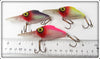 Storm Purple, Yellow & Pink Lightnin Shad Lot Of Three