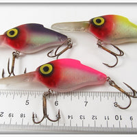 Storm Purple, Yellow & Pink Lightnin Shad Lot Of Three