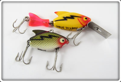 Vintage Heddon Perch Sonic & Yellow Firetail Sonic Lure Pair 