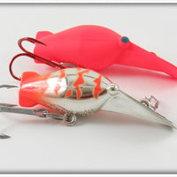 Vintage Luhr Jensen Chrome & Flo Red Hot Shot Lure Pair 