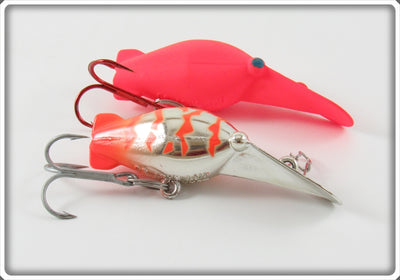 Vintage Luhr Jensen Chrome & Flo Red Hot Shot Lure Pair 