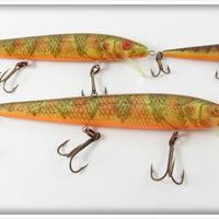 Vintage Rebel Naturalized Perch Minnow Lot Of Three Lures 