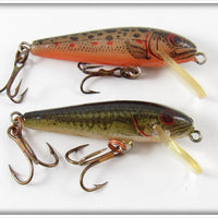 Vintage Rebel Naturalized Trout & Bass Tiny Minnow Lure Pair