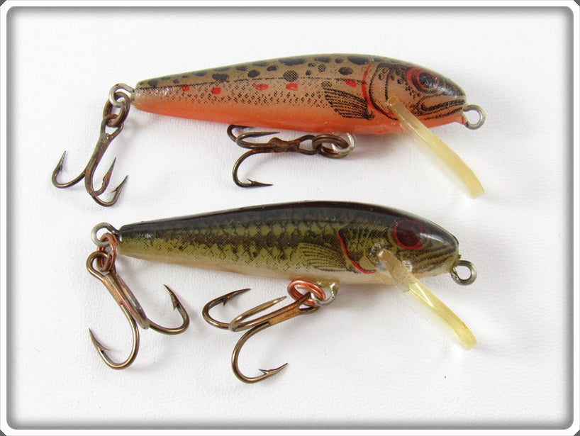 Vintage Rebel Naturalized Trout & Bass Tiny Minnow Lure Pair