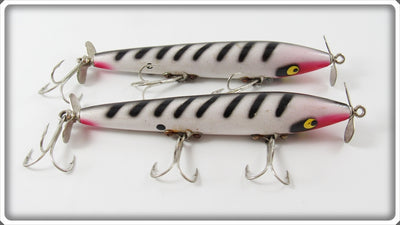 Vintage Ol' Ben's White Black Ribs K-9 Lure Pair