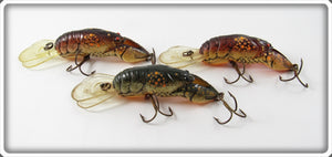 Rebel Large Crawdad Lot Of Three Lures 