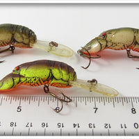 Rebel Brown & Yellow Crawdad Lot Of Three