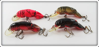 Vintage Rebel Crawdad Lot Of Four Lures