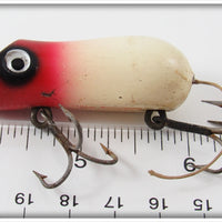 Vintage Shakespeare Red & White Swimming Mouse Lure For Sale