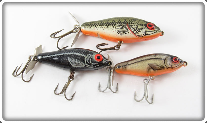 Vintage Bomber Smilin' Minnow Lot Of Three Lures