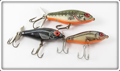 Vintage Bomber Smilin' Minnow Lot Of Three Lures