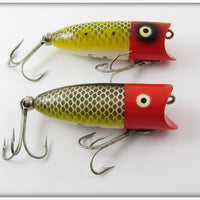 Heddon Baby Lucky 13 Pair: Red Head Frog Scale & Red Head Shiner