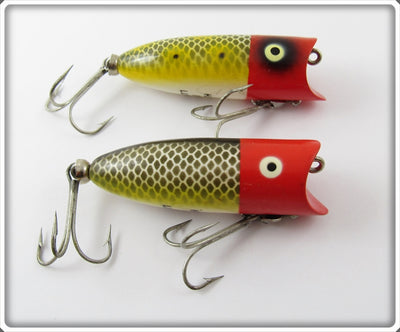 Heddon Baby Lucky 13 Pair: Red Head Frog Scale & Red Head Shiner