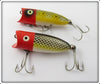 Heddon Baby Lucky 13 Pair: Red Head Frog Scale & Red Head Shiner