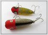 Heddon Baby Lucky 13 Pair: Red Head Frog Scale & Red Head Shiner