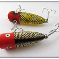 Heddon Baby Lucky 13 Pair: Red Head Frog Scale & Red Head Shiner