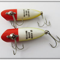 Heddon Baby Lucky 13 Pair: Red Head Frog Scale & Red Head Shiner