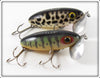 Fred Arbogast Perch & Black Coachdog Jitterbug Lure Pair