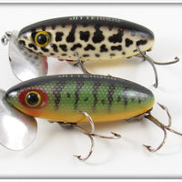 Fred Arbogast Perch & Black Coachdog Jitterbug Pair