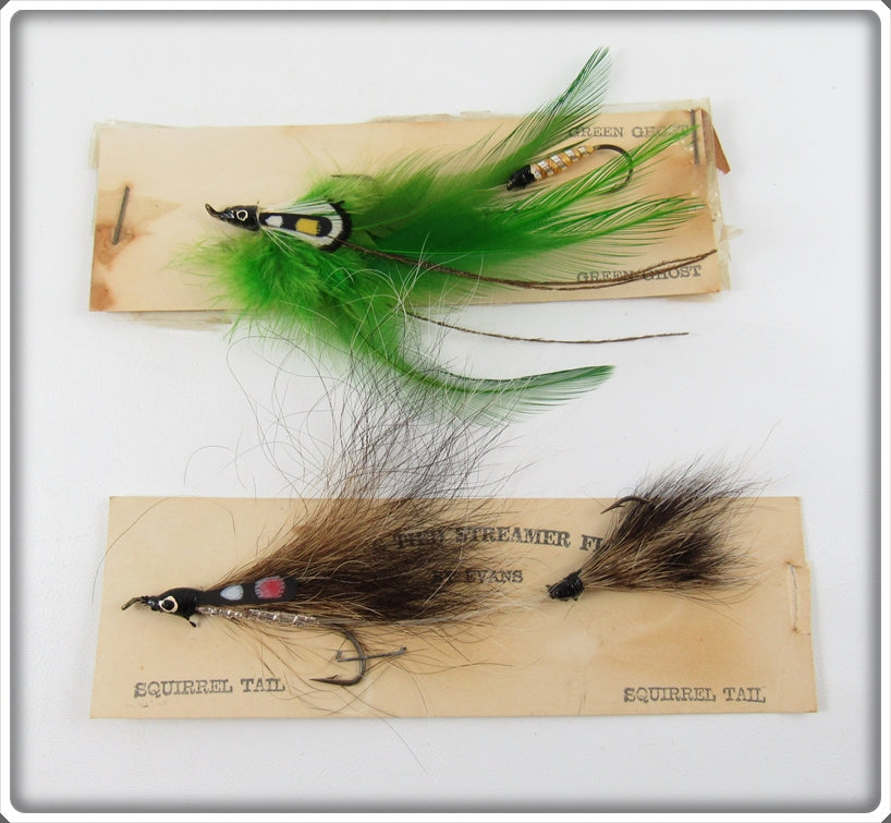 Glen Evans Squirrel Tail & Green Ghost Maine Tied Streamer Fly Pair