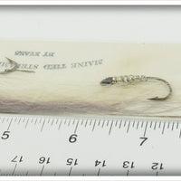 Glen Evans Grey & White Maine Tied Streamer Fly On Card