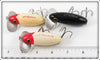 Fred Arbogast Red Head White & Black Jitterbug Lot Of Three
