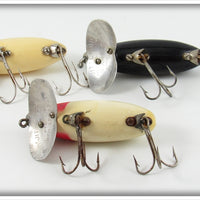 Fred Arbogast Red Head White & Black Jitterbug Lot Of Three