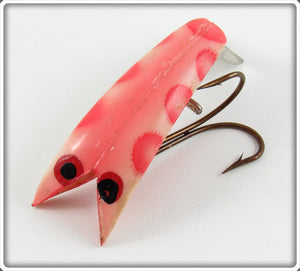 Vintage Bud Stewart Pink & Red Spotted Crawdad Lure For Sale