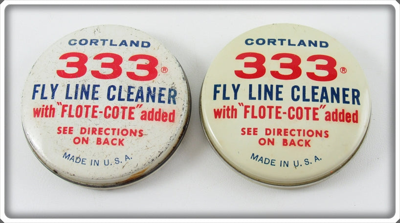 Vintage Cortland 333 Fly Line Cleaner Tin Pair 