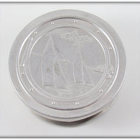 Vintage Collapsible Camping Cup With Sailboats On Lid