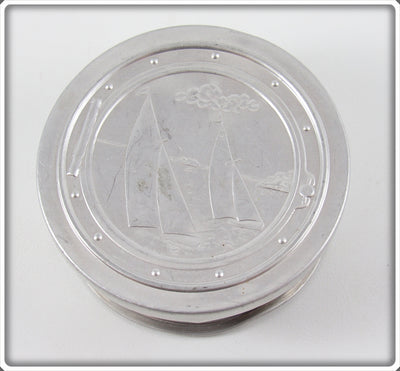 Vintage Collapsible Camping Cup With Sailboats On Lid