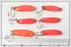 Acme Tackle Co Orange Katchmaster Lot Of Six Lures 