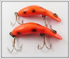 Heddon Orange With Black Spots Tiny Tad Pair