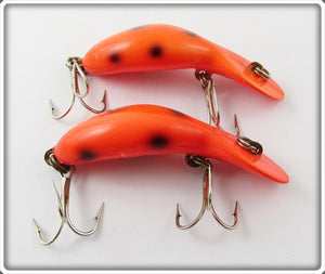 Heddon Orange With Black Spots Tiny Tad Pair