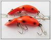 Heddon Orange With Black Spots Tiny Tad Pair