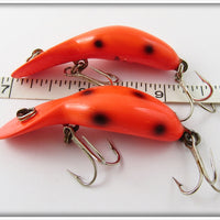 Heddon Orange With Black Spots Tiny Tad Pair