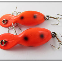 Heddon Orange With Black Spots Tiny Tad Pair