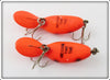 Heddon Orange With Black Spots Tiny Tad Pair