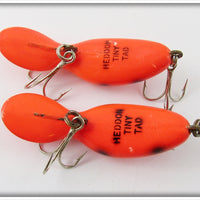 Heddon Orange With Black Spots Tiny Tad Pair