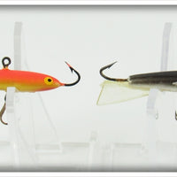 Rapala Finland Orange & Black Tiny Ice Jig Lure Pair
