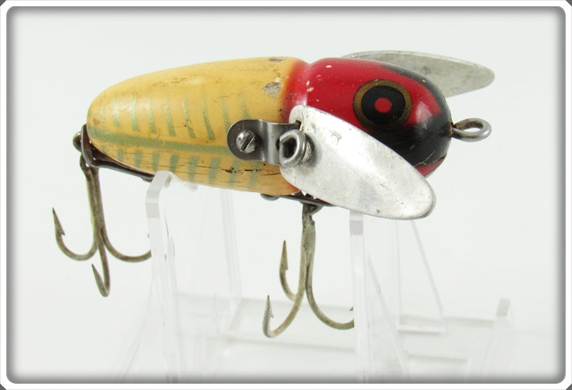 Vintage Heddon Red & White Shore Crazy Crawler Lure