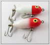 Heddon Red Head White Tiny Torpedo Pair