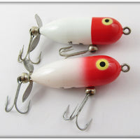 Heddon Red Head White Tiny Torpedo Pair